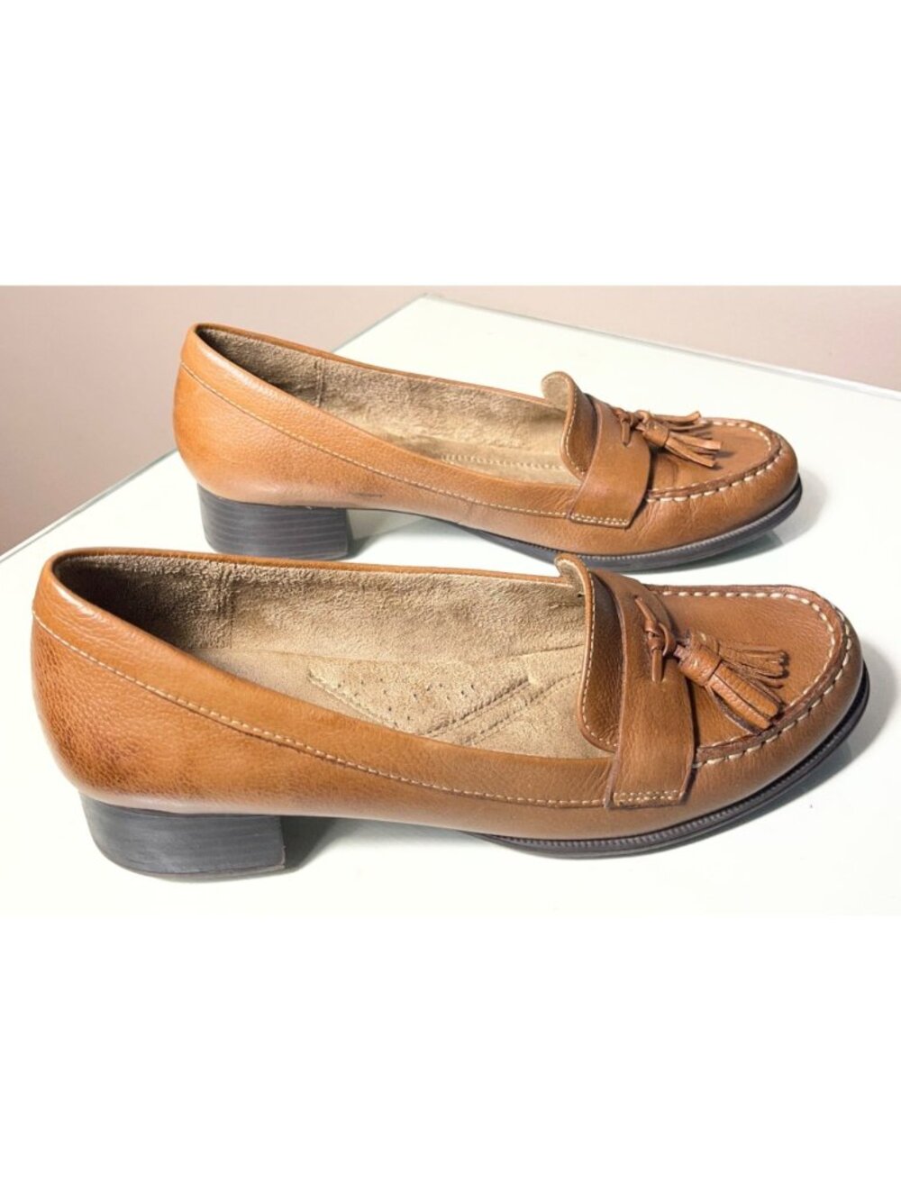 Naturalizer Barrie Loafers Leather Tan Tassel Comfort Preppy Capsule Shoes Wom 8 - Picture 9 of 9